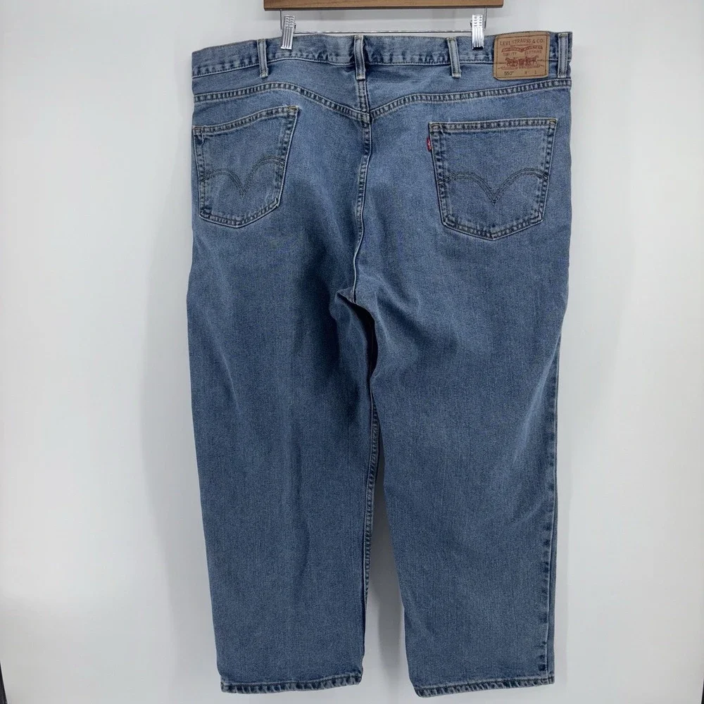Levis 550 Jeans Men 50X29 Big And Tall Blue Relaxed Straight‎ Leg Denim Red Tab